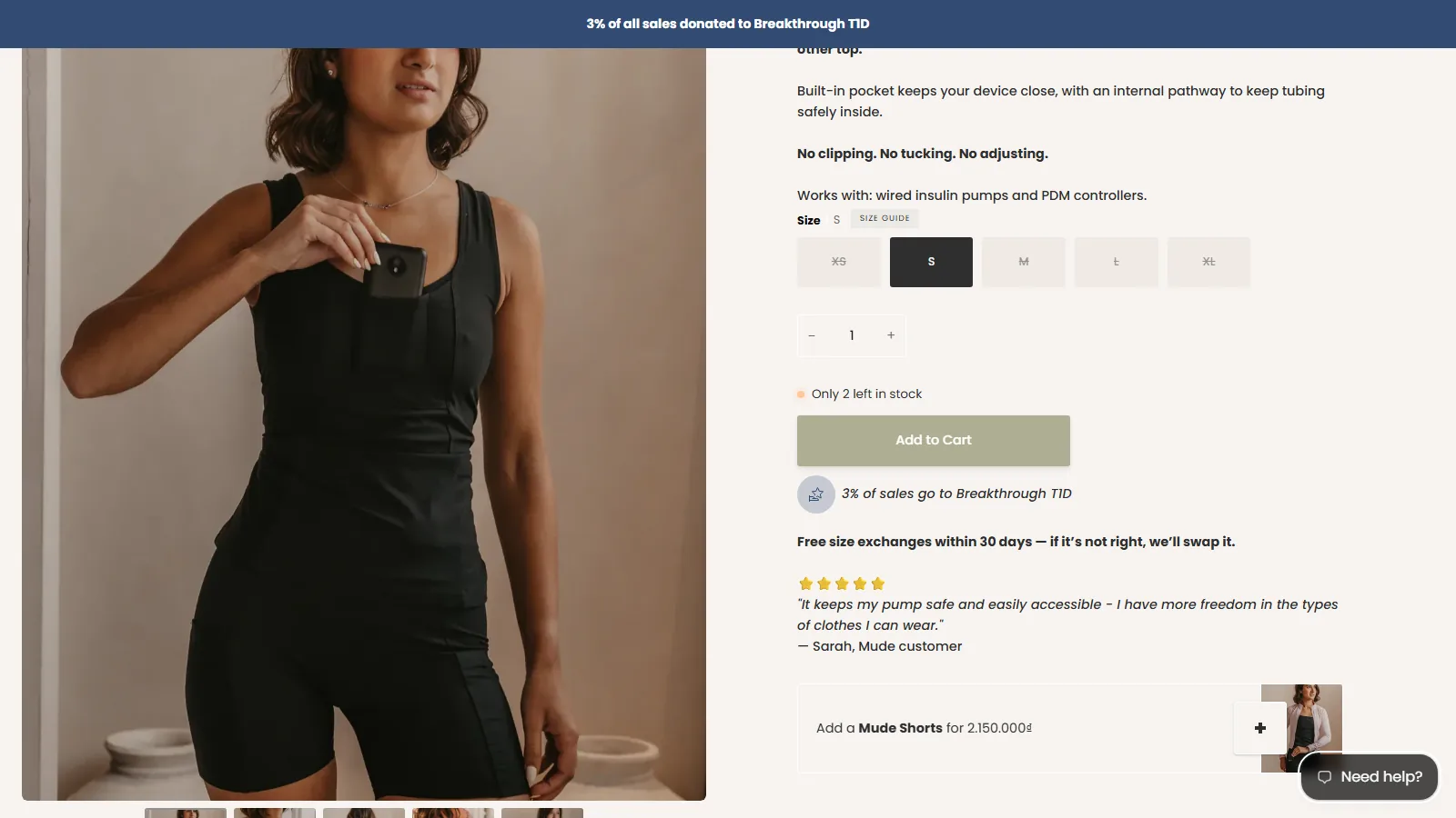 The bundle offer stays in the sticky bar while shoppers scroll a product page.