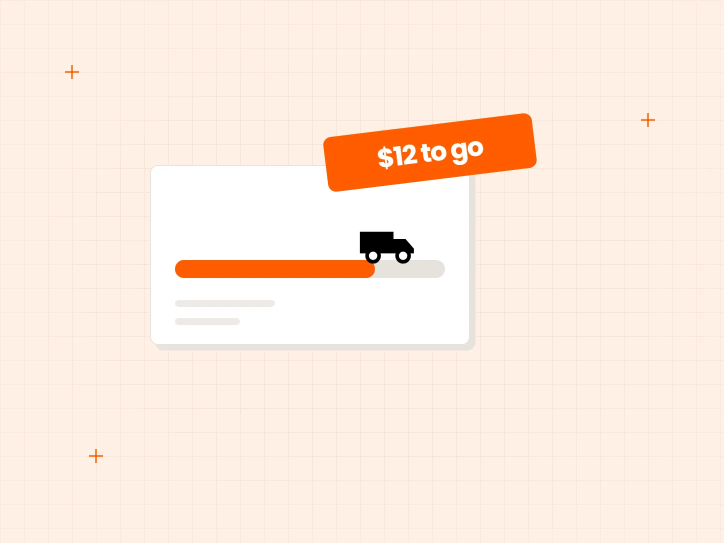 A banner showing how much more a shopper needs to spend to get free shipping