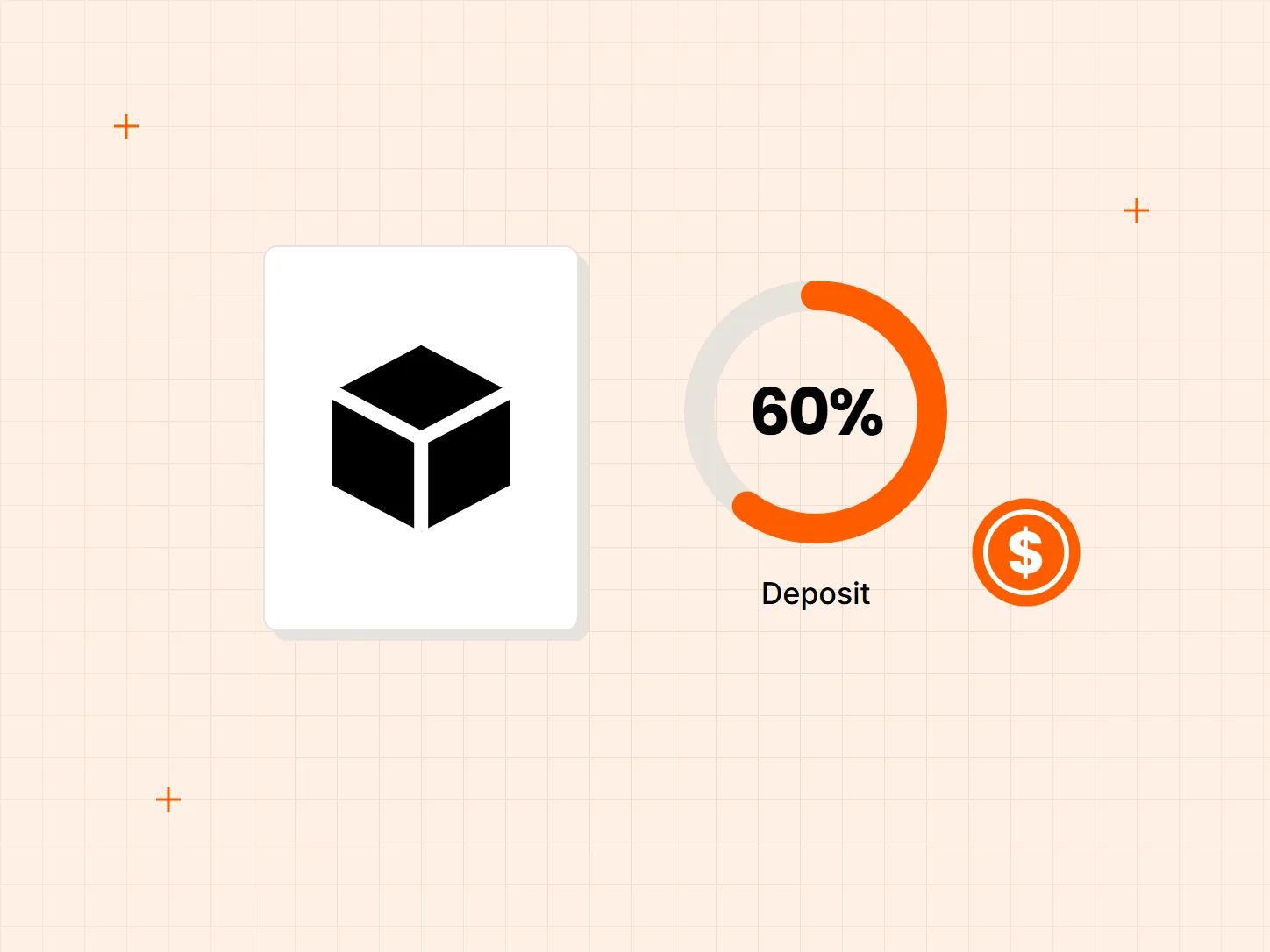 A product card with Pay in full and Pay deposit options at checkout