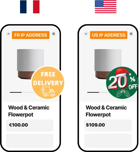 Product cards with Free Delivery and 20% off labels