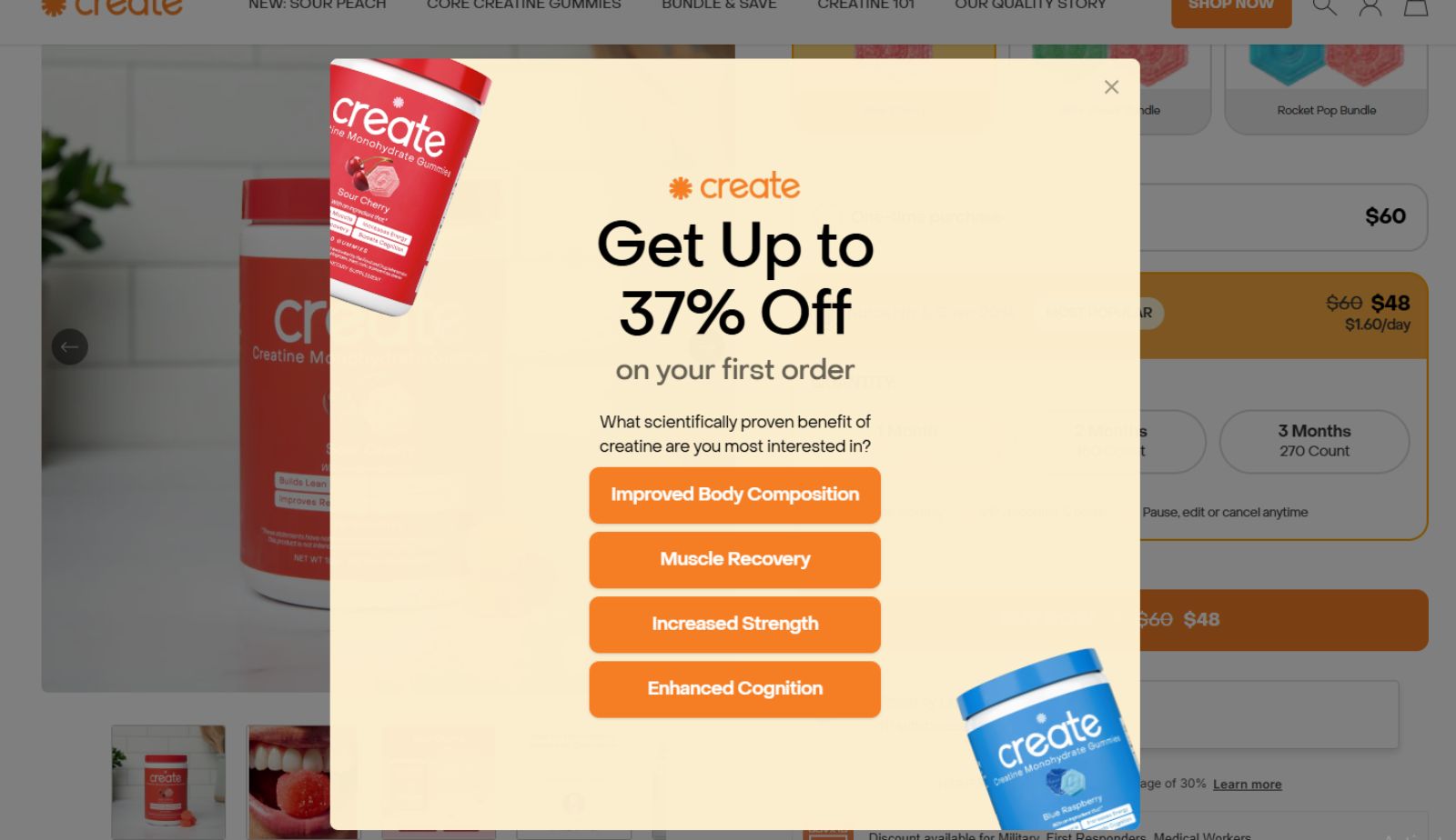 Create discount for first order