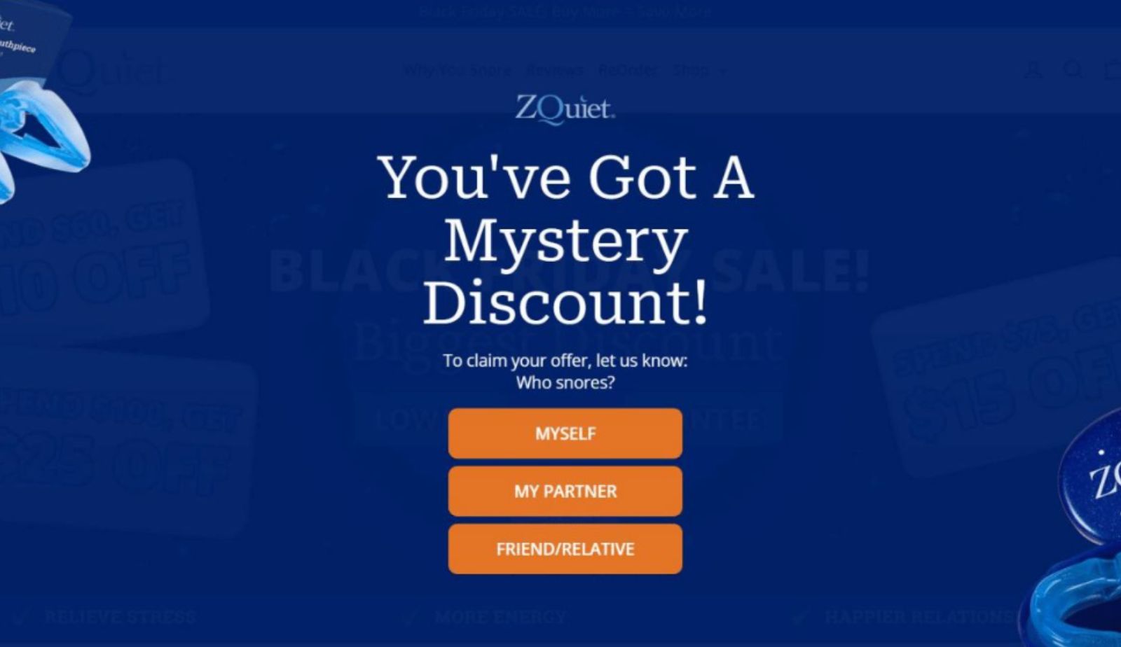 ZQuiet mystery discount popup