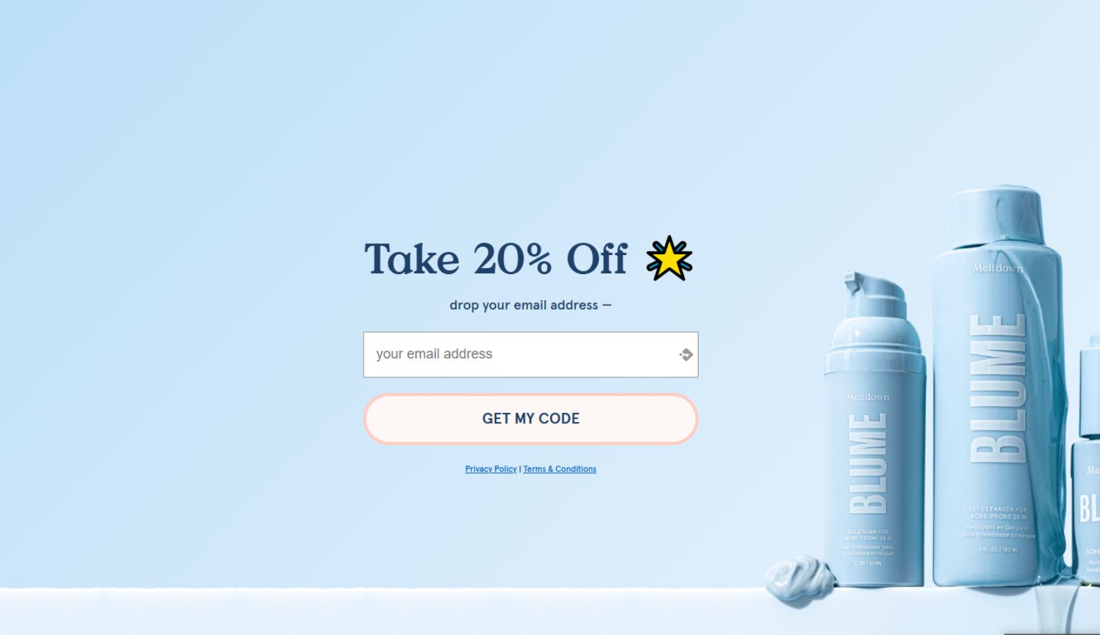 Blume First Order Discount Modal