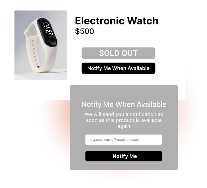 Back in stock notification